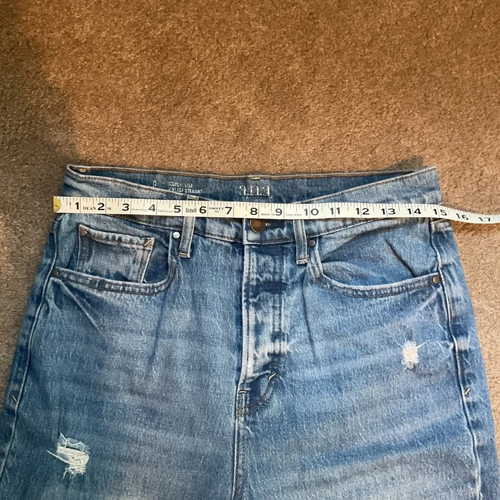 a.n.a Women's High Rise Distressed Blue Jeans